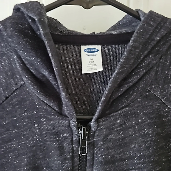 Old Navy Lightweight Dark Gray Girls 8 Zip-up Sweatshirt - Picture 3 of 5